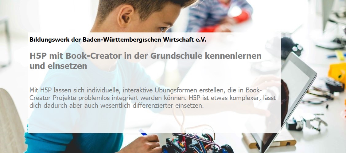 Mit H5P lassen sich individuelle, interaktive Übungsformen erstellen, die in Book-Creator Projekte problemlos integriert werden können. H5P ist etwas komplexer, lässt dich dadurch aber auch wesentlich differenzierter einsetzen.